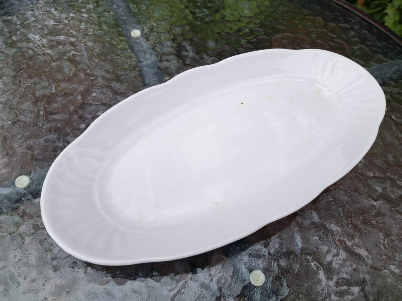 Garenais šķīvis L=30cm pilnīgi balts, forma "Māra", RPR (Māra pusdienu 164)