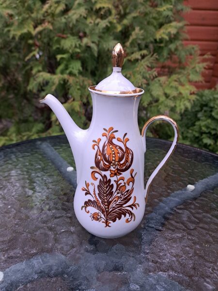 Kafijas kanna "Marianna" balta ar brūnu dekolu un zeltu, RPR (Marianna 142)