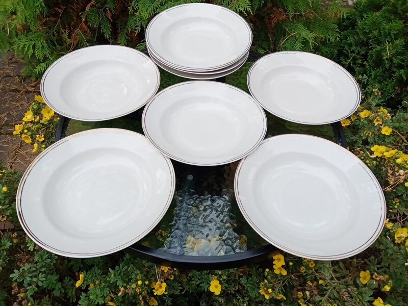 Šķīvji zupas RPF balti ar zelta svītru, RPF (Citi pusd 04)