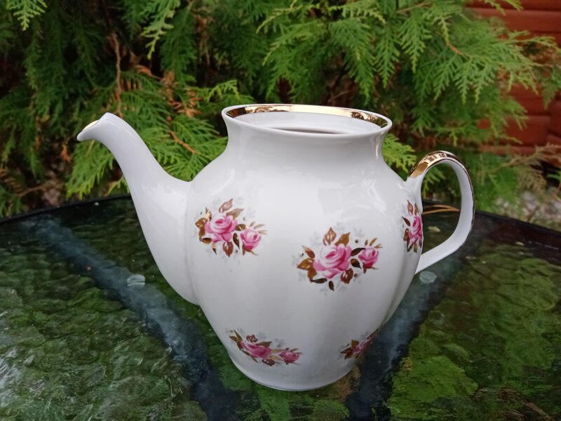 Tējkanna bez vāciņa no "Sigulda" ar rozā pušķiem (Sigulda 22)