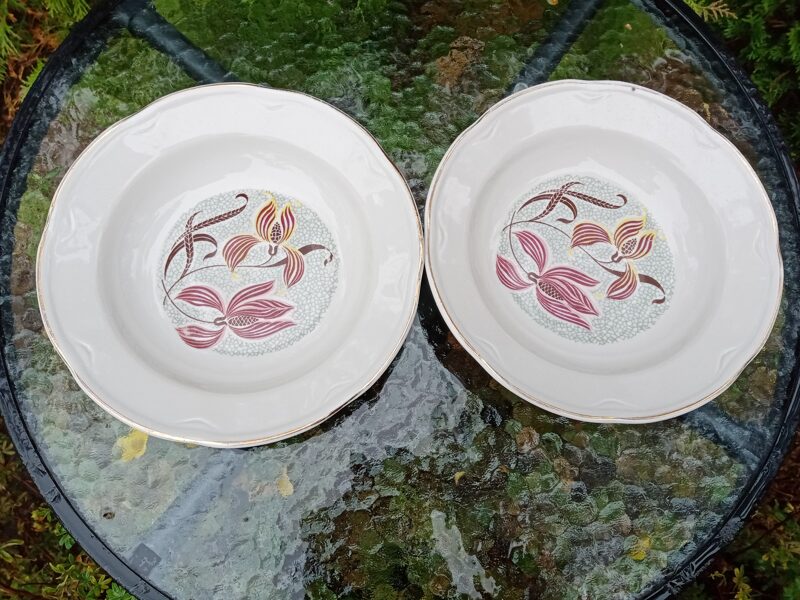 Zupas šķīvis ar zili-brūnu dekolu, "ROKOKO" (Rokoko 21)