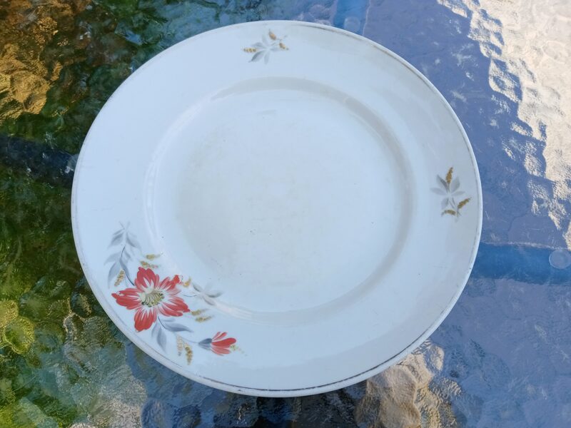 Šķīvis salātu d=20cm, servīze "Gludā" ar skaistu rokas gleznojumu (Gludā 20)