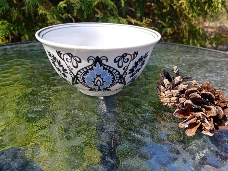 Bļodiņa(piala) maza, servīze "Austrumu" ar zili-melnu dekolu, RPR (Austrumu 22)