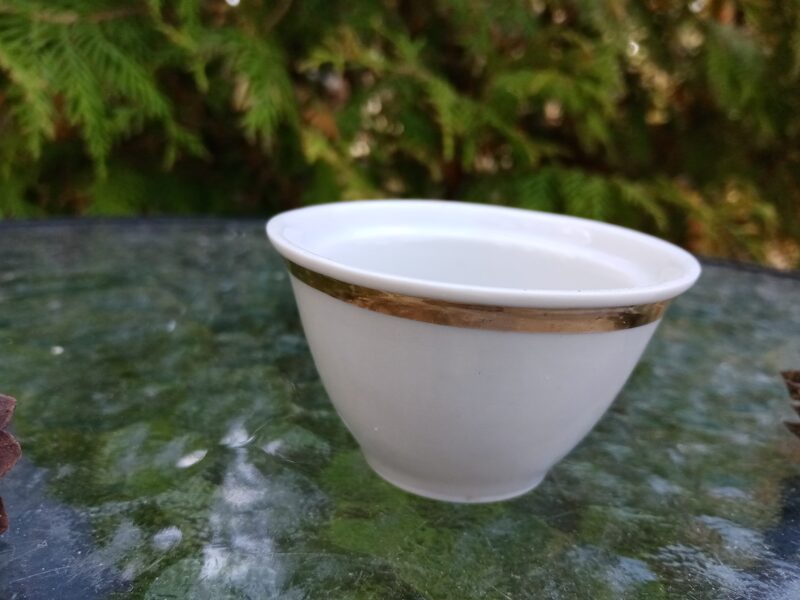 Sīnepju/sāls trauks, pusdienu servīze "Spīdola" balta ar zeltu, PFF (Spīdola 36)