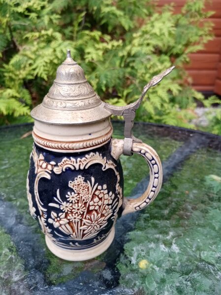 Vācu alus kauss ar vāku. Fajanss, 0,15L (Vācija 39)