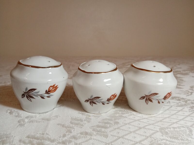 Sāls trauks, pusdienu servīze "Ārija" ar brūnām tulpēm, ar zeltu (Ārija pusdienu 200)